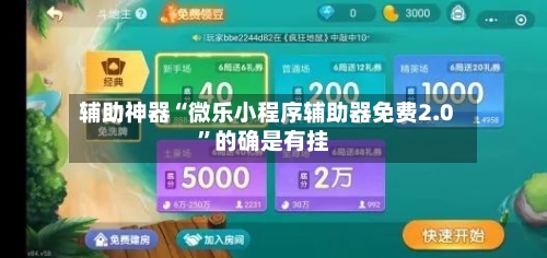 辅助神器“微乐小程序辅助器免费2.0”的确是有挂