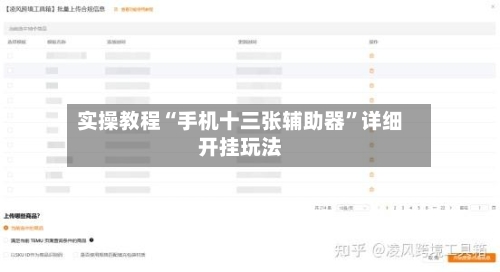 实操教程“手机十三张辅助器”详细开挂玩法-第2张图片