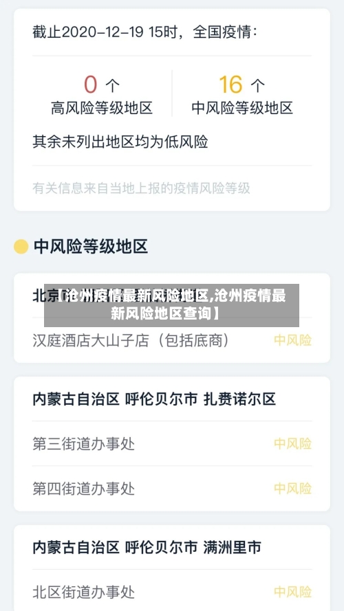 【沧州疫情最新风险地区,沧州疫情最新风险地区查询】