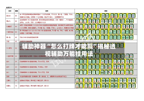辅助神器“怎么打牌才能赢	”揭秘透视辅助万能挂用法-第2张图片