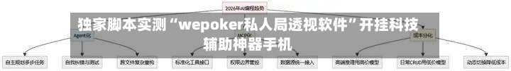 独家脚本实测“wepoker私人局透视软件	”开挂科技辅助神器手机-第2张图片