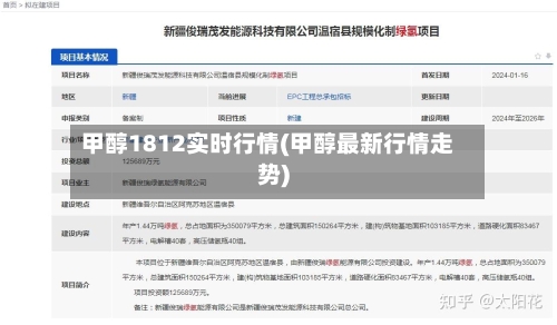 甲醇1812实时行情(甲醇最新行情走势)