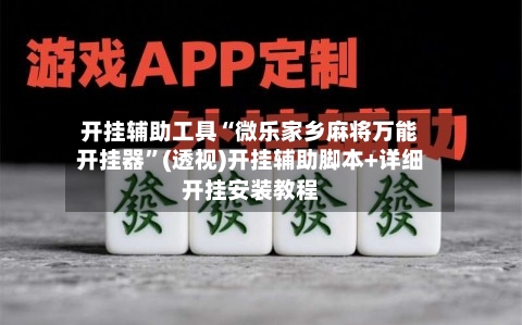 开挂辅助工具“微乐家乡麻将万能开挂器”(透视)开挂辅助脚本+详细开挂安装教程-第2张图片