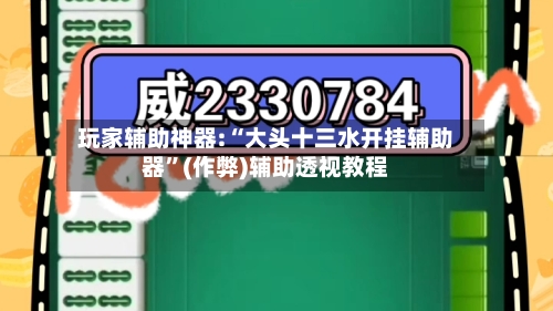 玩家辅助神器:“大头十三水开挂辅助器”(作弊)辅助透视教程-第2张图片