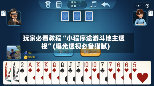 玩家必看教程“小程序途游斗地主透视	”(曝光透视必备猫腻)-第3张图片
