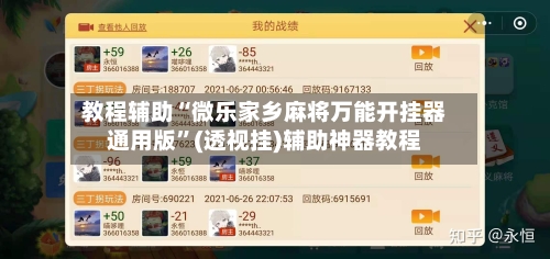 教程辅助“微乐家乡麻将万能开挂器通用版”(透视挂)辅助神器教程-第2张图片