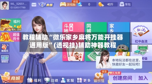教程辅助“微乐家乡麻将万能开挂器通用版”(透视挂)辅助神器教程-第3张图片